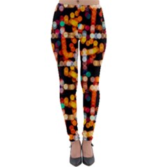 Multicolored Bubbles Print Pattern Lightweight Velour Leggings