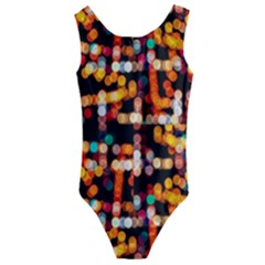 Multicolored Bubbles Print Pattern Kids  Cut-out Back One Piece Swimsuit by dflcprintsclothing