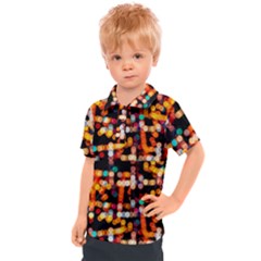 Multicolored Bubbles Print Pattern Kids  Polo Tee