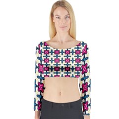 Geometric Long Sleeve Crop Top