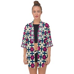 Geometric Open Front Chiffon Kimono