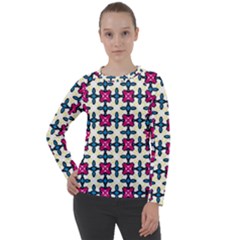 Geometric Women s Long Sleeve Raglan Tee