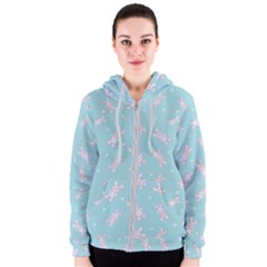 Rabbit  Women s Zipper Hoodie by SychEva