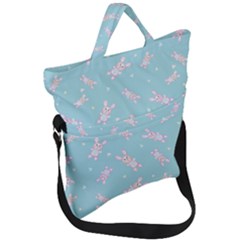 Rabbit  Fold Over Handle Tote Bag by SychEva