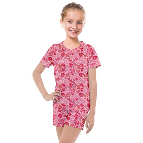 Roses Kids  Mesh Tee And Shorts Set by CuteKingdom