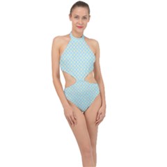 Daisies Halter Side Cut Swimsuit by CuteKingdom