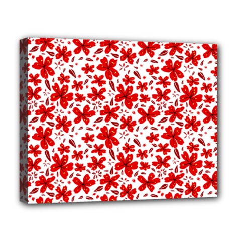 Red Flowers Deluxe Canvas 20  X 16  (stretched) by CuteKingdom