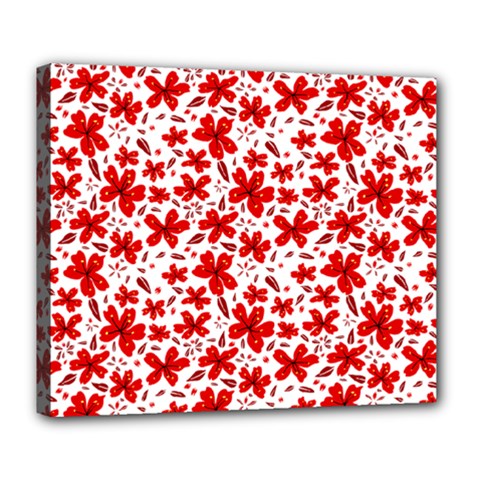 Red Flowers Deluxe Canvas 24  X 20  (stretched) by CuteKingdom