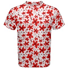 Red Flowers Men s Cotton Tee by CuteKingdom