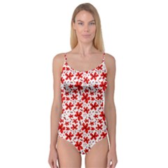 Red Flowers Camisole Leotard  by CuteKingdom