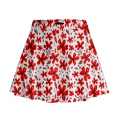 Red Flowers Mini Flare Skirt by CuteKingdom