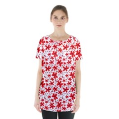 Red Flowers Skirt Hem Sports Top by CuteKingdom