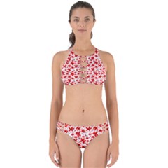 Red Flowers Perfectly Cut Out Bikini Set by CuteKingdom