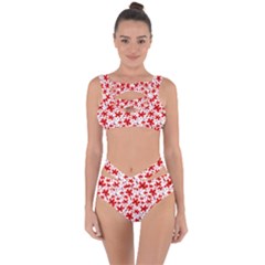 Red Flowers Bandaged Up Bikini Set  by CuteKingdom