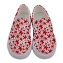 Red Flowers Women s Canvas Slip Ons View1