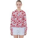 Red Flowers Women s Tie Up Sweat View1