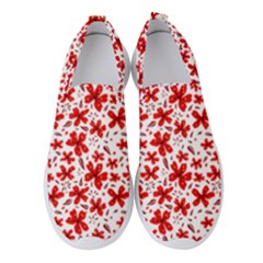 Red Flowers Women s Slip On Sneakers by CuteKingdom