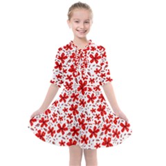 Red Flowers Kids  All Frills Chiffon Dress by CuteKingdom