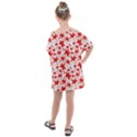 Red Flowers Kids  One Piece Chiffon Dress View2