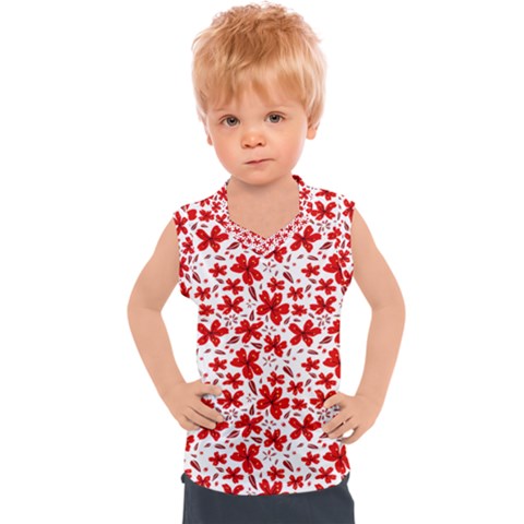 Red Flowers Kids  Sport Tank Top by CuteKingdom