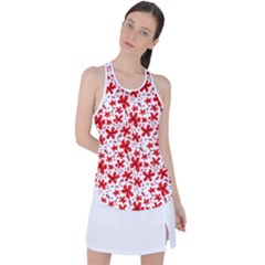 Red Flowers Racer Back Mesh Tank Top by CuteKingdom