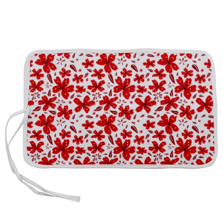 Red Flowers Pen Storage Case (S)