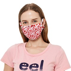 Red Flowers Crease Cloth Face Mask (adult)