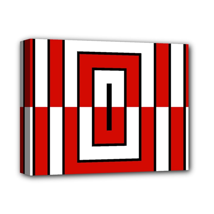 Square Maze Red Deluxe Canvas 14  x 11  (Stretched)