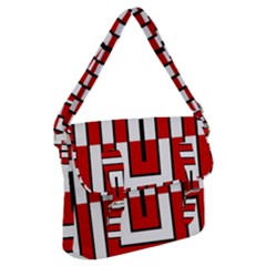 Square Maze Red Buckle Messenger Bag by tmsartbazaar