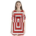 Square Maze Red Shoulder Cutout Velvet One Piece View1