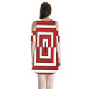 Square Maze Red Shoulder Cutout Velvet One Piece View2