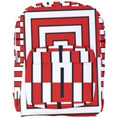 Square Maze Red Full Print Backpack by tmsartbazaar