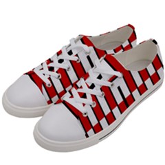 Square Maze Red Women s Low Top Canvas Sneakers by tmsartbazaar