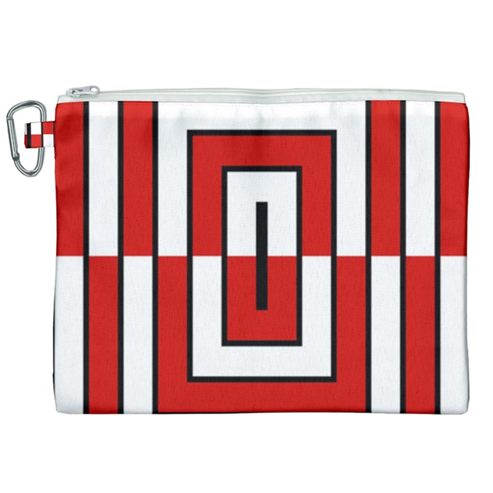 Square Maze Red Canvas Cosmetic Bag (XXL)