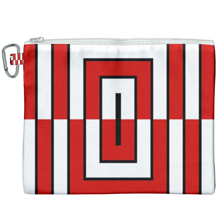 Square Maze Red Canvas Cosmetic Bag (XXXL)