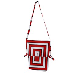 Square Maze Red Folding Shoulder Bag by tmsartbazaar