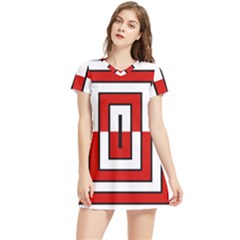 Square Maze Red Women s Sports Skirt