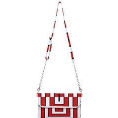 Square Maze Red Mini Crossbody Handbag by tmsartbazaar