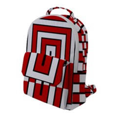 Square Maze Red Flap Pocket Backpack (large) by tmsartbazaar