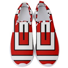 Square Maze Red Men s Slip On Sneakers by tmsartbazaar