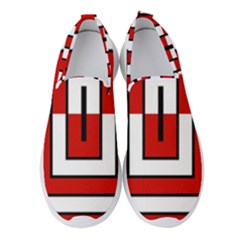 Square Maze Red Women s Slip On Sneakers by tmsartbazaar