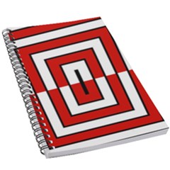 Square Maze Red 5 5  X 8 5  Notebook by tmsartbazaar