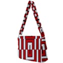 Square Maze Red Full Print Messenger Bag (L) View2