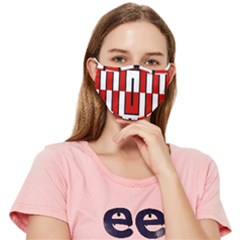 Square Maze Red Fitted Cloth Face Mask (adult)