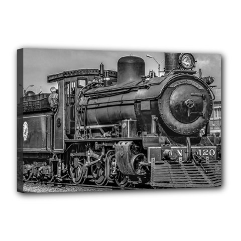 Steam Locomotive, Montevideo, Uruguay Canvas 18  X 12  (stretched)