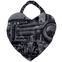 Steam Locomotive, Montevideo, Uruguay Giant Heart Shaped Tote by dflcprintsclothing