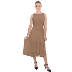 Cafe Au Lait - Midi Tie-Back Chiffon Dress