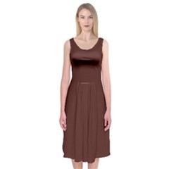 Caput Mortuum -  Midi Sleeveless Dress