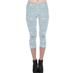 Birds And Flowers Capri Leggings  by CuteKingdom