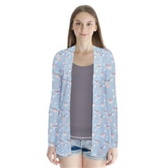 Birds And Flowers Drape Collar Cardigan by CuteKingdom